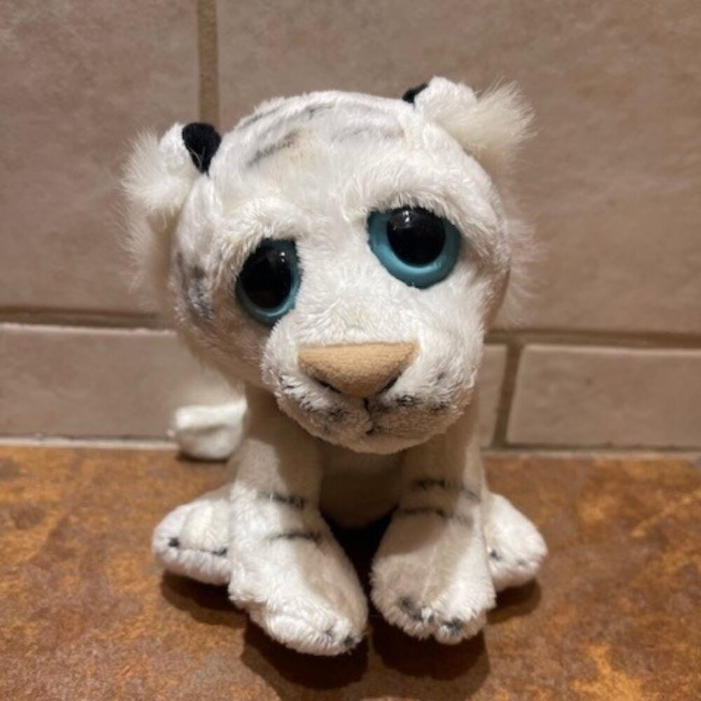 VINTAGE 1994 Tiger Cub Plush White BLK Stripes Plush Animal 6" The Petting Zoo